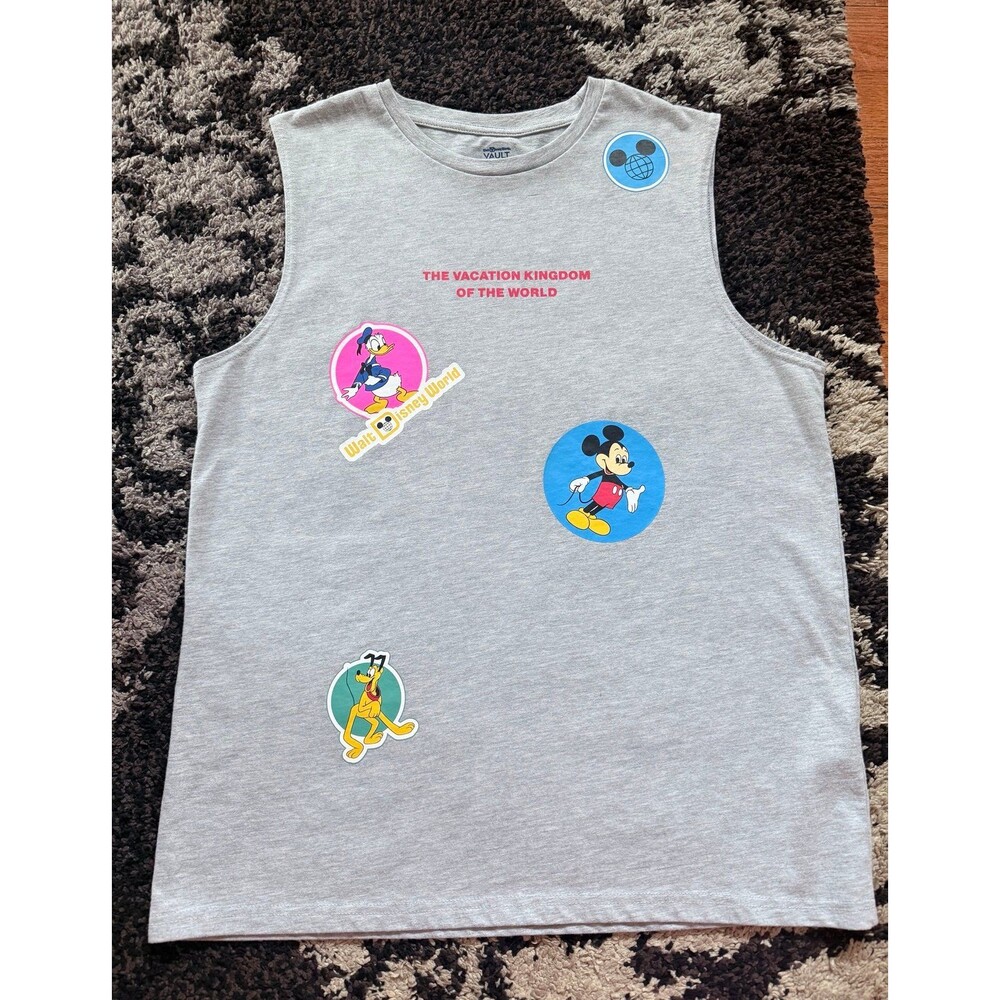 Walt Disney World Vault Collection 50 Retro Stickers Tank Top, Size Medium